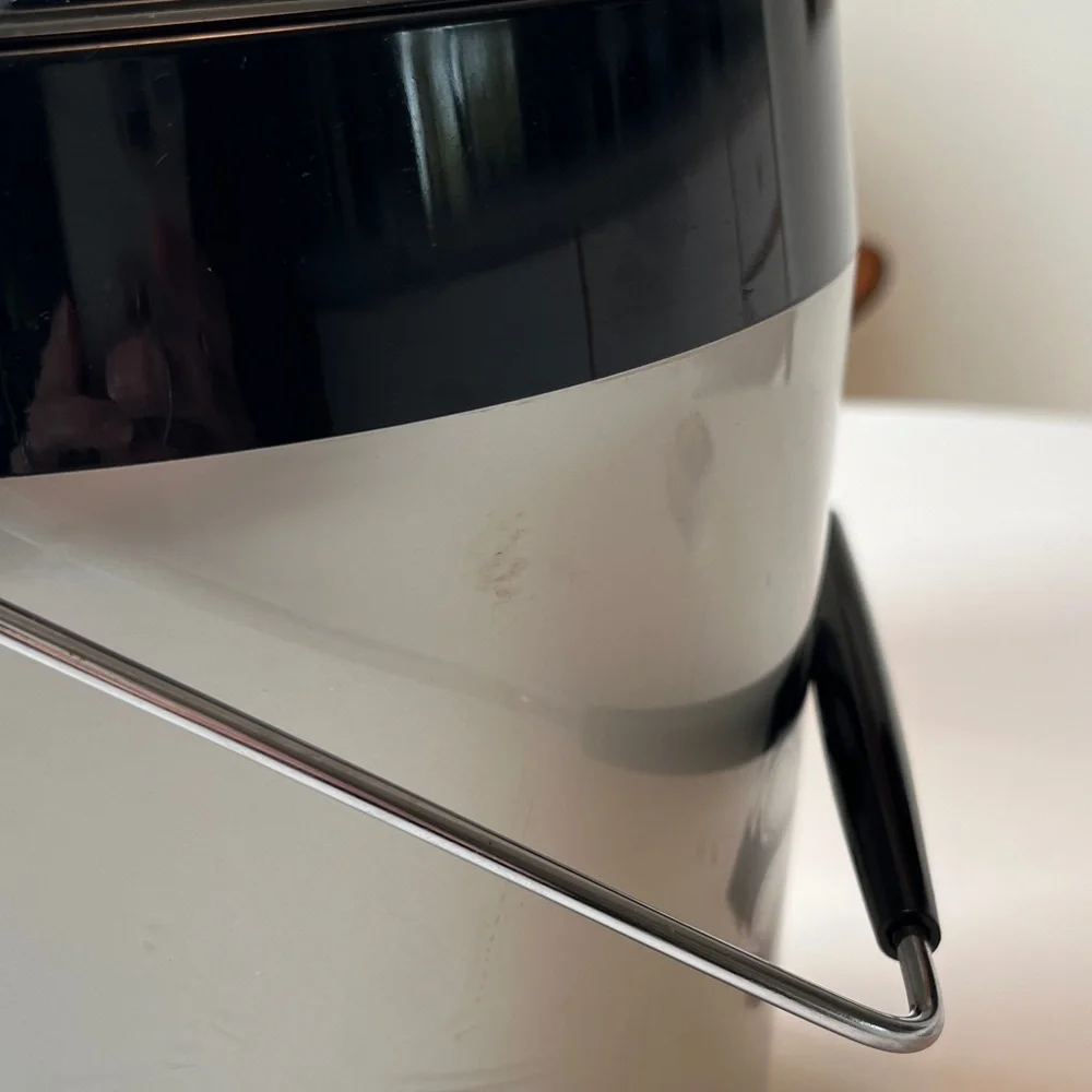 Retro Silver and Black Ice Bucket with Handle